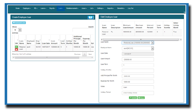 screenshot of our HRMS screenshot of our HRMS