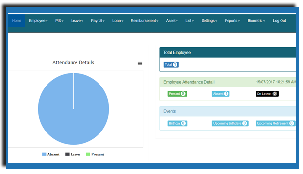 screenshot of our HRMS screenshot of our HRMS