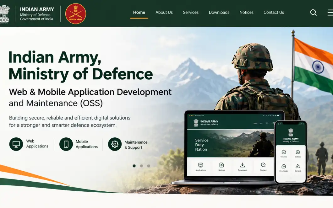 Indian Army, Ministry of Defence – Web & Mobile Application Development and Maintenance (OSS)